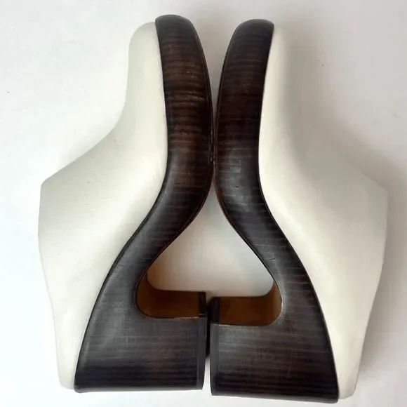 Vince Navina Leather Mule Clogs Milk White Sz 8 - Picture 9 of 11